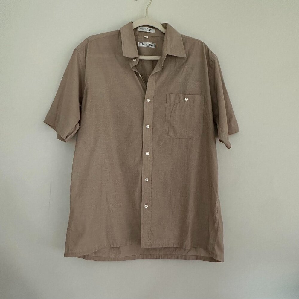 Christian Dior Short Sleeve Button Up Shirt - Large
